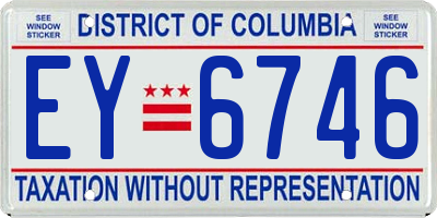 DC license plate EY6746