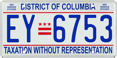 DC license plate EY6753