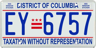 DC license plate EY6757