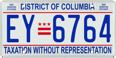 DC license plate EY6764