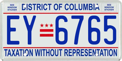 DC license plate EY6765