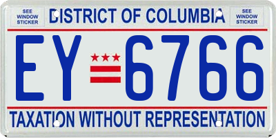 DC license plate EY6766