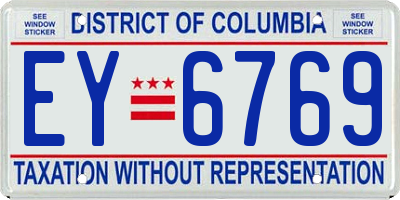 DC license plate EY6769