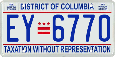 DC license plate EY6770