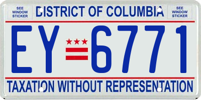 DC license plate EY6771