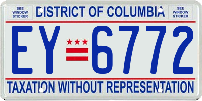 DC license plate EY6772