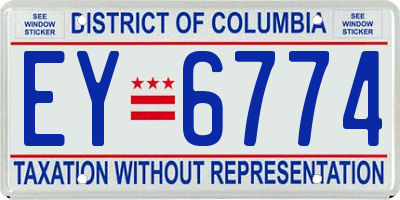 DC license plate EY6774