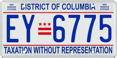 DC license plate EY6775