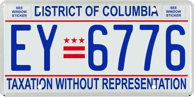 DC license plate EY6776