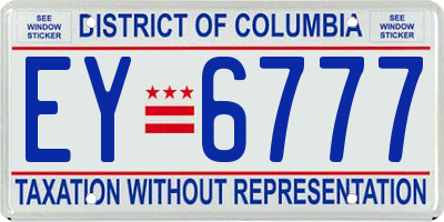 DC license plate EY6777