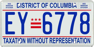 DC license plate EY6778