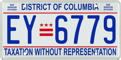 DC license plate EY6779