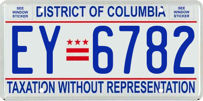 DC license plate EY6782