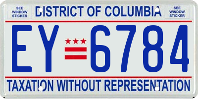 DC license plate EY6784