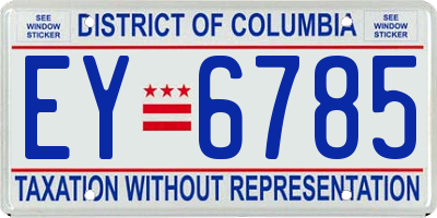 DC license plate EY6785