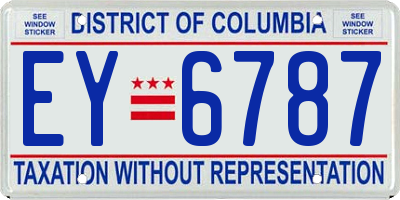 DC license plate EY6787