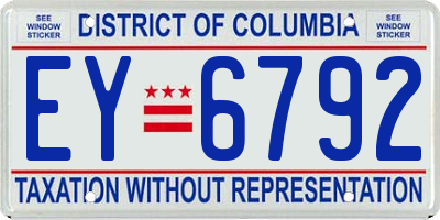 DC license plate EY6792