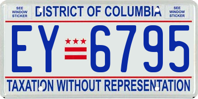 DC license plate EY6795