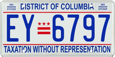 DC license plate EY6797