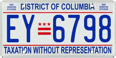 DC license plate EY6798