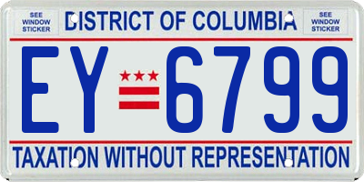 DC license plate EY6799