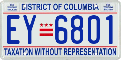 DC license plate EY6801