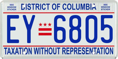 DC license plate EY6805