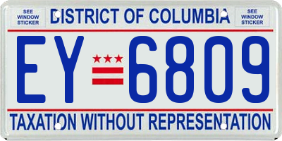 DC license plate EY6809