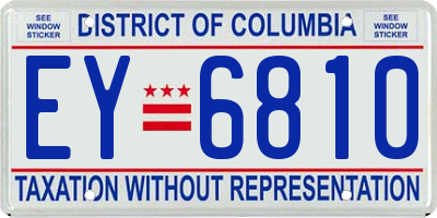 DC license plate EY6810