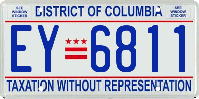 DC license plate EY6811