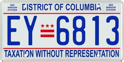 DC license plate EY6813