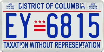 DC license plate EY6815