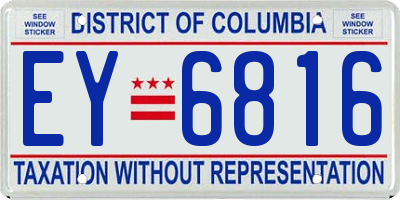 DC license plate EY6816