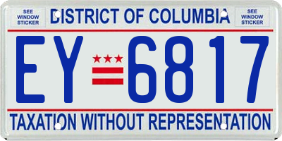 DC license plate EY6817