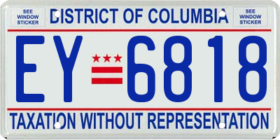 DC license plate EY6818