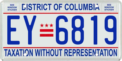 DC license plate EY6819