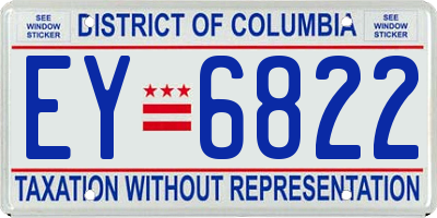 DC license plate EY6822