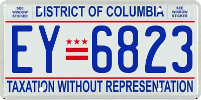 DC license plate EY6823