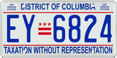 DC license plate EY6824