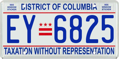 DC license plate EY6825