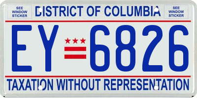 DC license plate EY6826