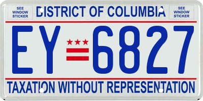 DC license plate EY6827