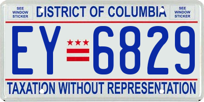 DC license plate EY6829