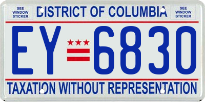 DC license plate EY6830