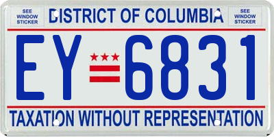 DC license plate EY6831