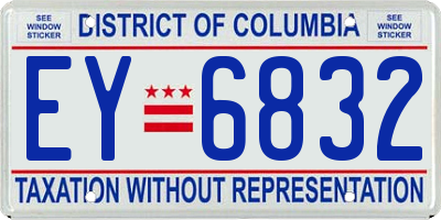 DC license plate EY6832