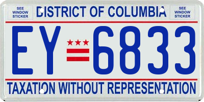 DC license plate EY6833