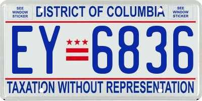 DC license plate EY6836