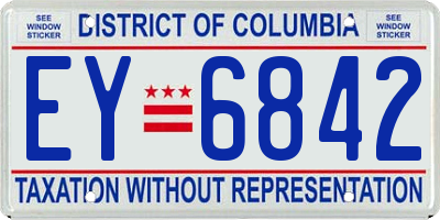 DC license plate EY6842