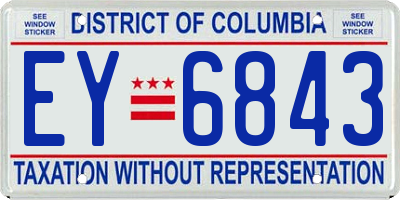 DC license plate EY6843